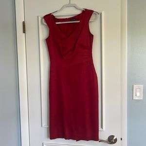 Le Chateau Red Size Small Dress V-Neck Mid length